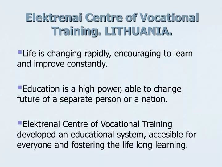 elektrenai centre of vocational training lithuania