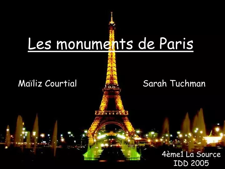 les monuments de paris