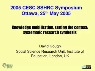 Knowledge mobilization, setting the context: systematic research synthesis