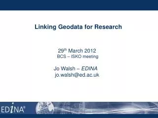 Linking Geodata for Research