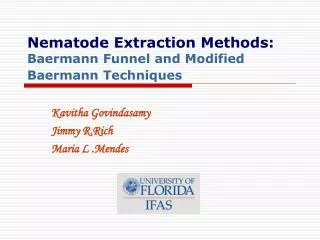 Nematode Extraction Methods: Baermann Funnel and Modified Baermann Techniques