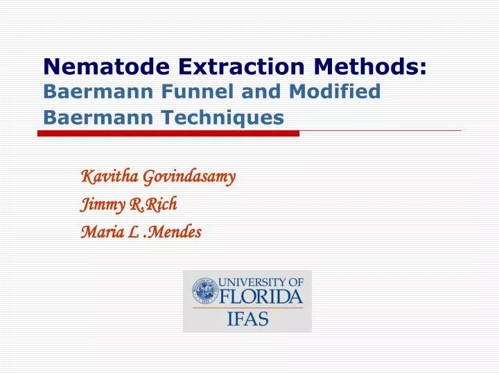 nematode extraction methods baermann funnel and modified baermann techniques