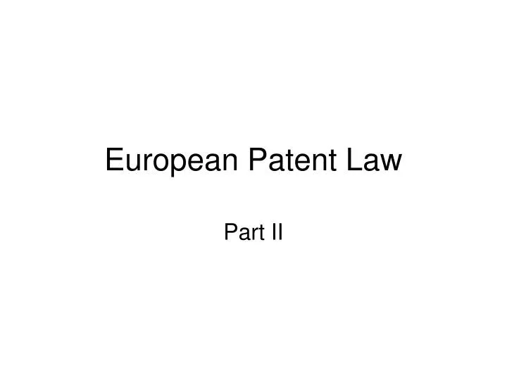 european patent law