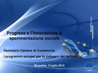 progress e l innovazione sperimentazione sociale