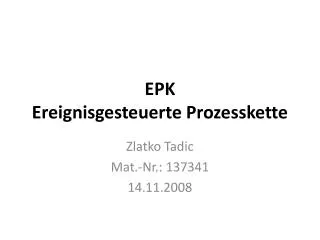 epk ereignisgesteuerte prozesskette