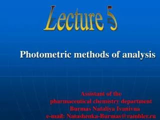 Photometric methods of analysis