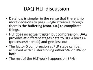 DAQ-HLT discussion