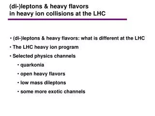 (di-)leptons &amp; heavy flavors in heavy ion collisions at the LHC
