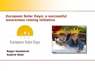 European Solar Days: a successful awareness raising initiative