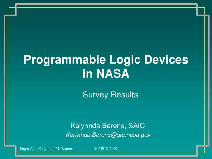 programmable logic devices in nasa