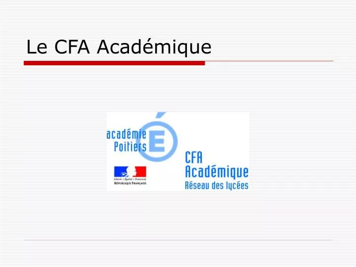 le cfa acad mique