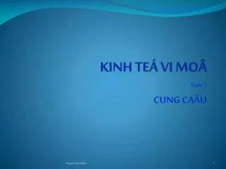 KINH TEÁ VI MOÂ