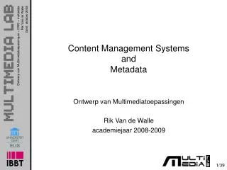 Content Management Systems and Metadata