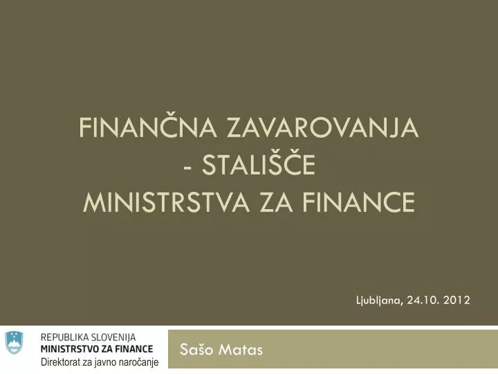 finan na zavarovanja stali e ministrstva za finance