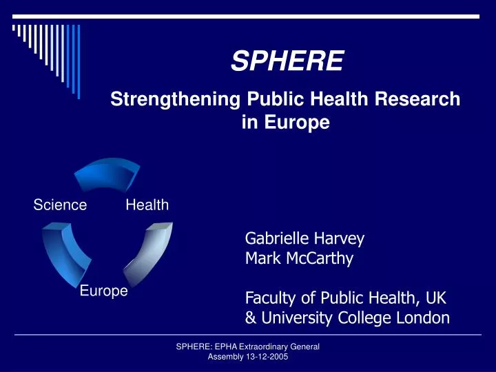 sphere strengthening public health research in europe