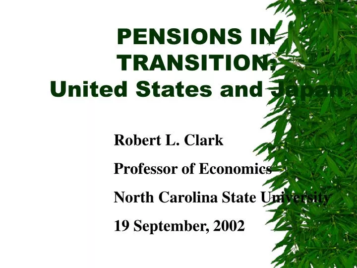 pensions in transition united states and japan