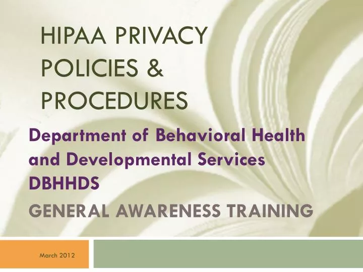 hipaa privacy policies procedures