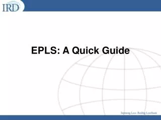 EPLS: A Quick Guide