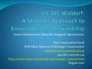 US 301 Waldorf: A Strategic Approach to Environmental Stewardship