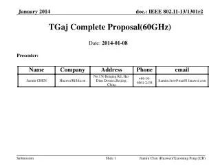 TGaj Complete Proposal(60GHz)