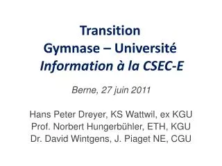 transition gymnase universit information la csec e