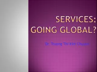 Services: going Global?