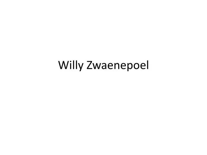 willy zwaenepoel