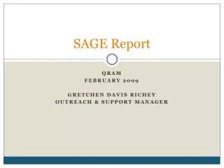 SAGE Report