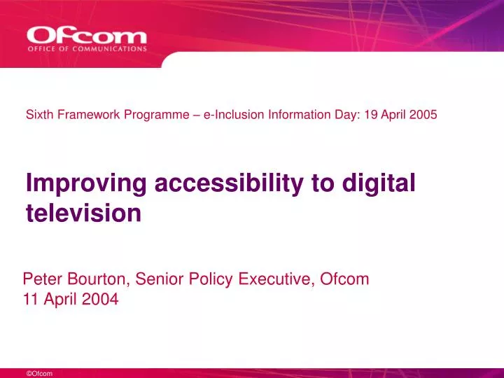 improving accessibility to digital television