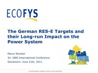 The German RES-E Targets and their Long- run Impact on the Power System