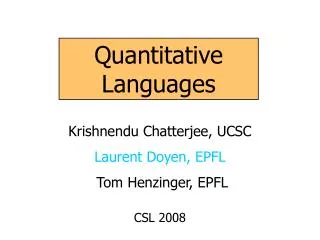 Quantitative Languages