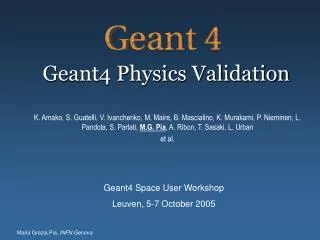 Geant4 Physics Validation