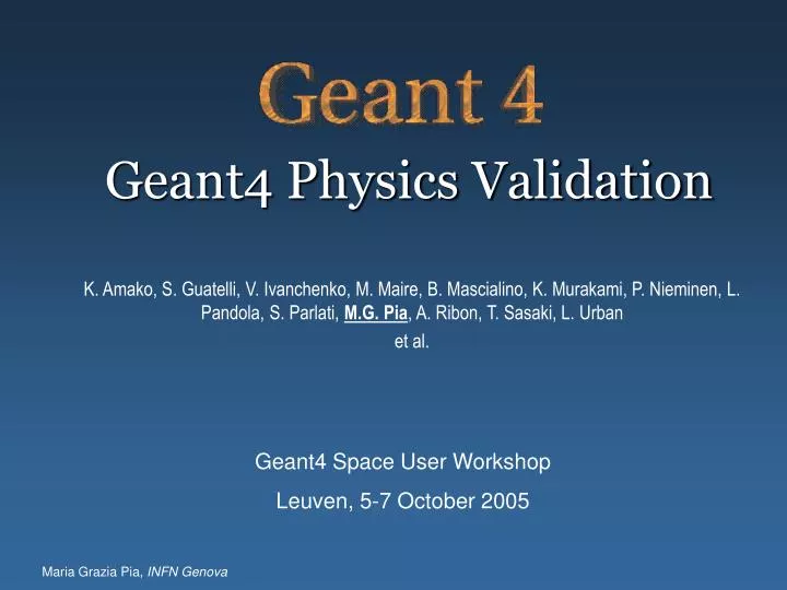 geant4 physics validation