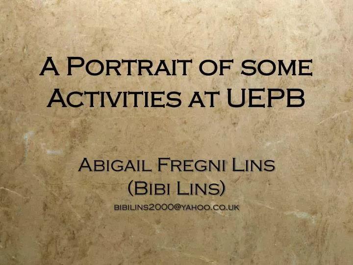 a portrait of some activities at uepb
