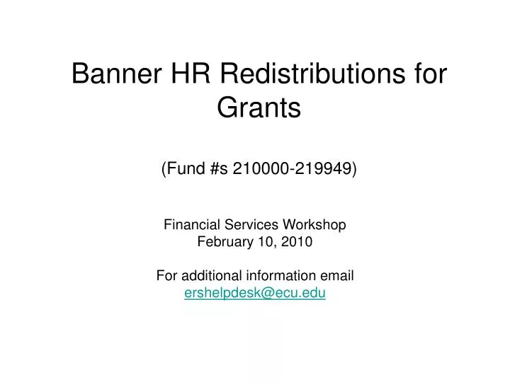 banner hr redistributions for grants fund s 210000 219949
