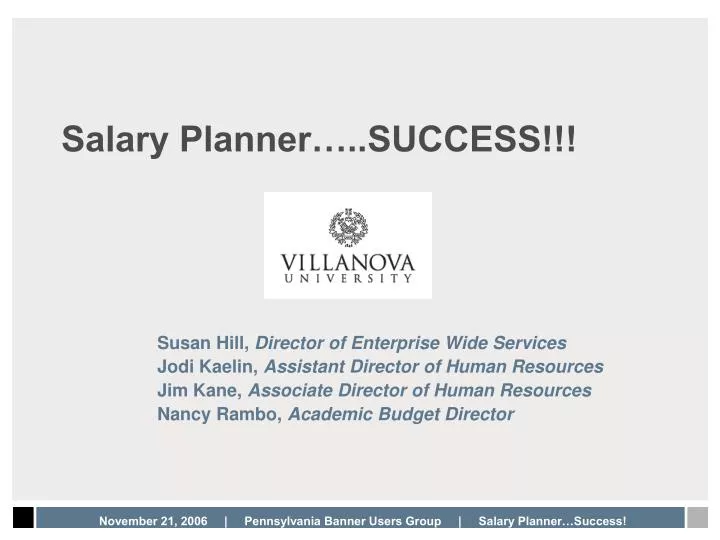 salary planner success