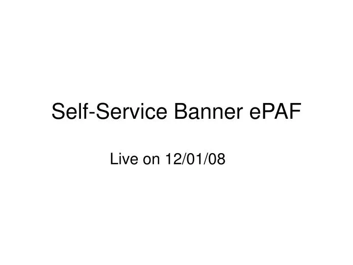 self service banner epaf