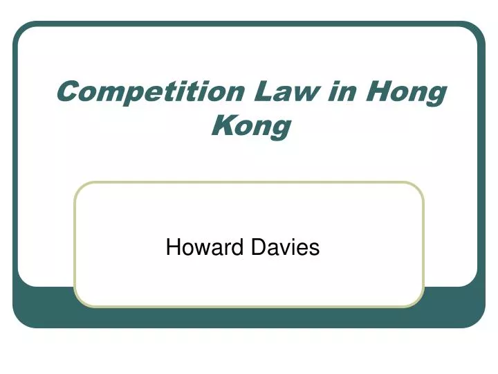 competition law in hong kong