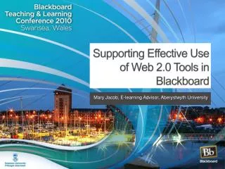Supporting Effective Use of Web 2.0 Tools in Blackboard