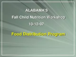 Food Distribution Program