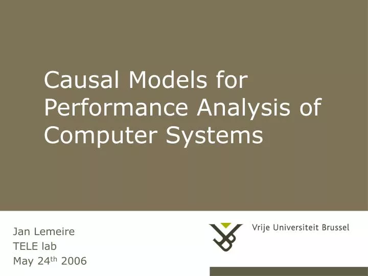 causal models for performance analysis of computer systems