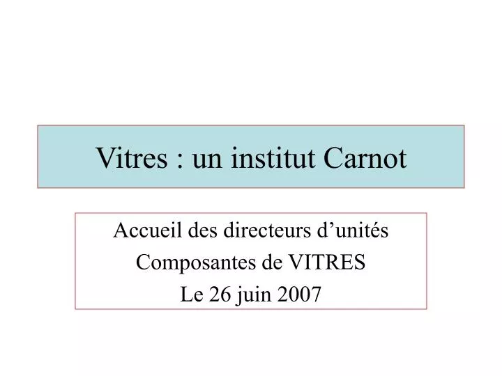 vitres un institut carnot