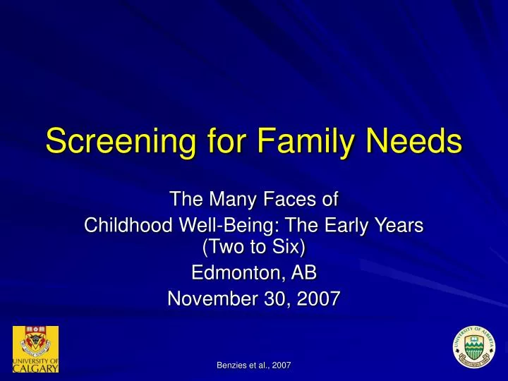 screening for family needs