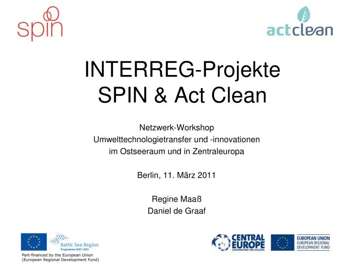 interreg projekte spin act clean