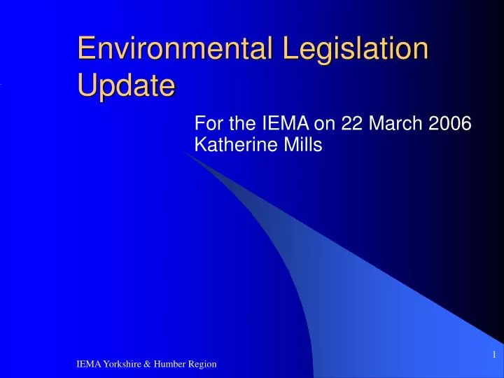 environmental legislation update