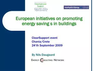 European initiatives on promoting energy saving s in buildings