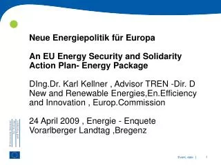 Energy Policy for Europe