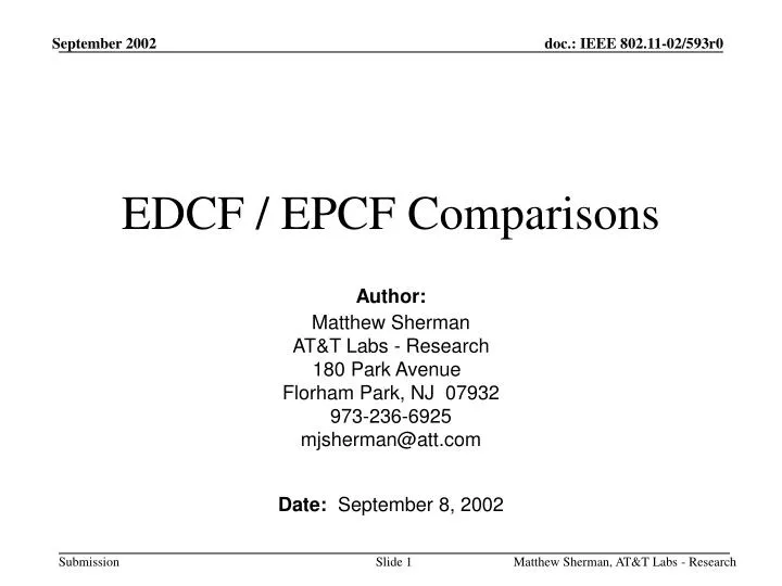 edcf epcf comparisons