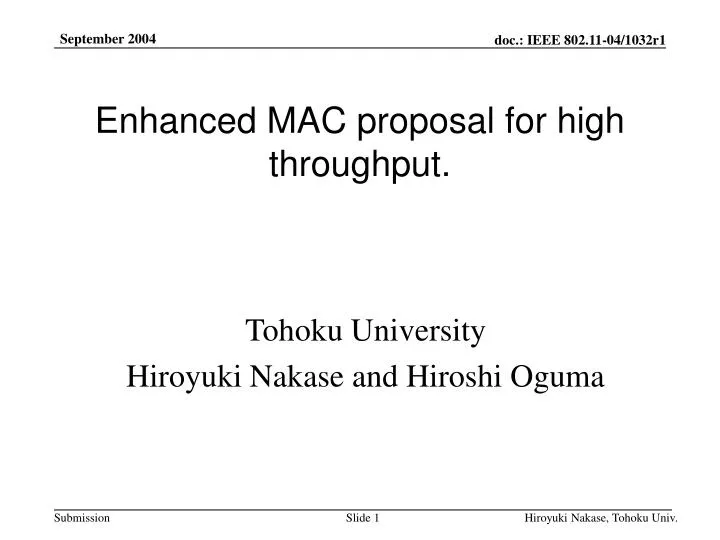 enhanced mac proposal for high throughput
