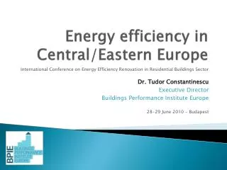 Energy efficiency in Central/Eastern Europe